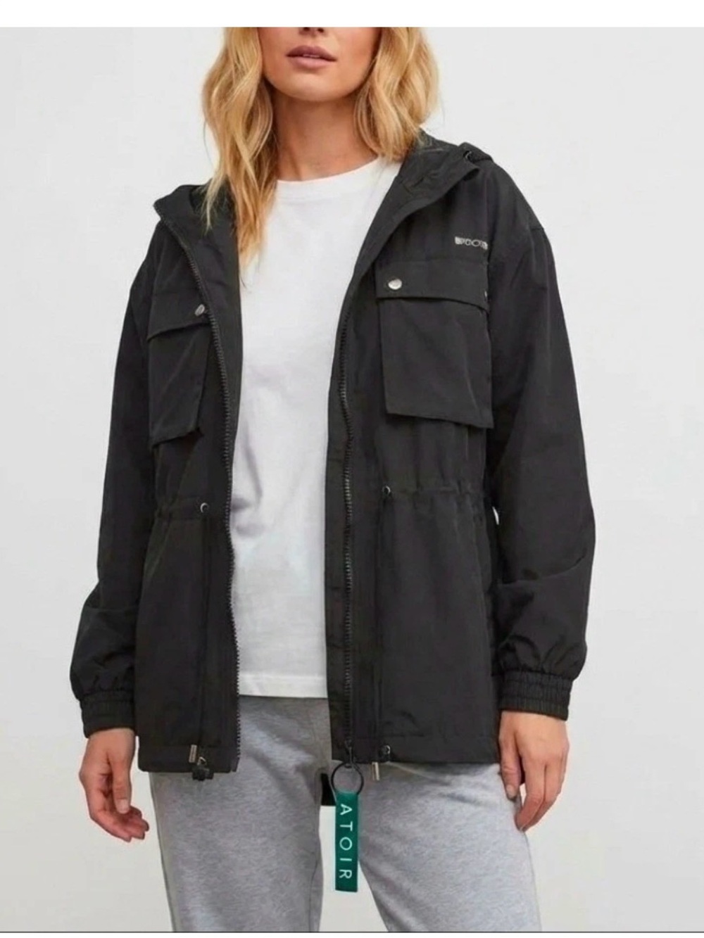 ATOIR Black Hooded Utility Jacket with Front Flap Pockets